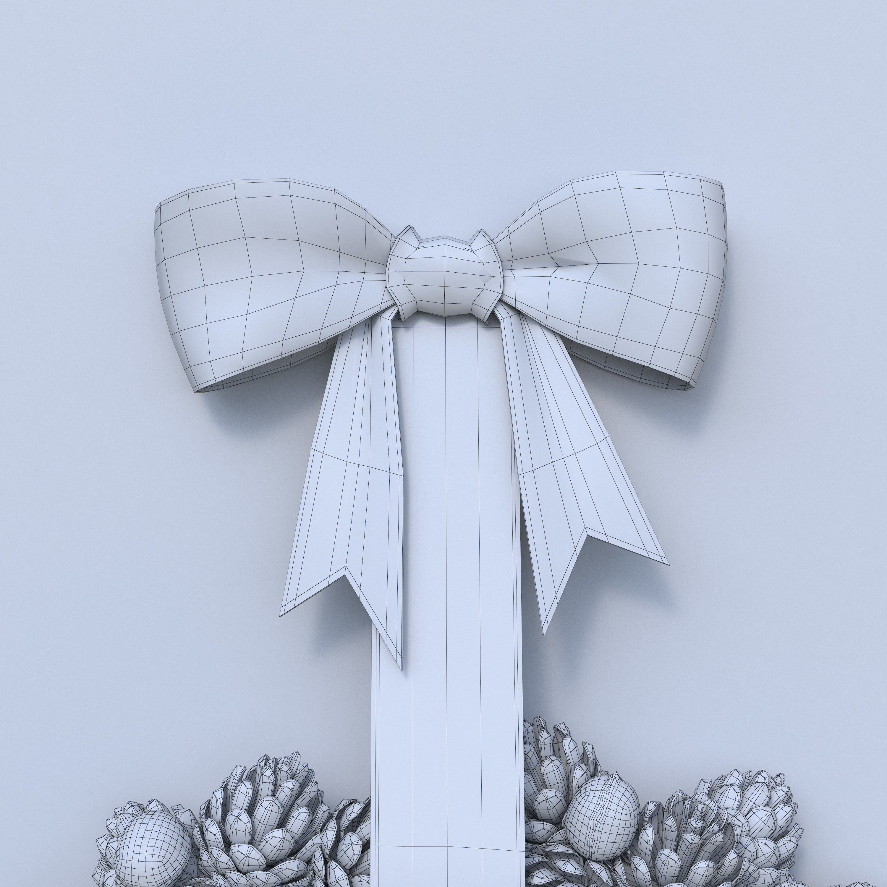 Wreath Collection christmas with pine cones and gold ornaments 3D model_30