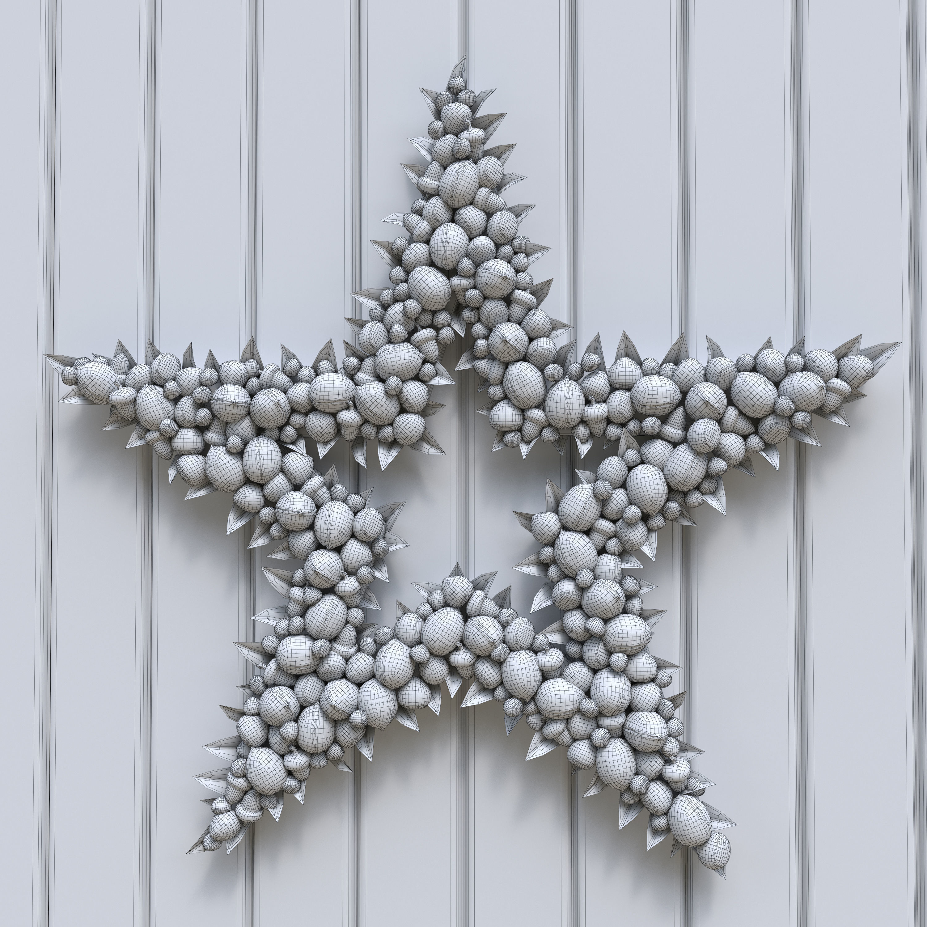 Wreath Collection christmas with pine cones and gold ornaments 3D model_25