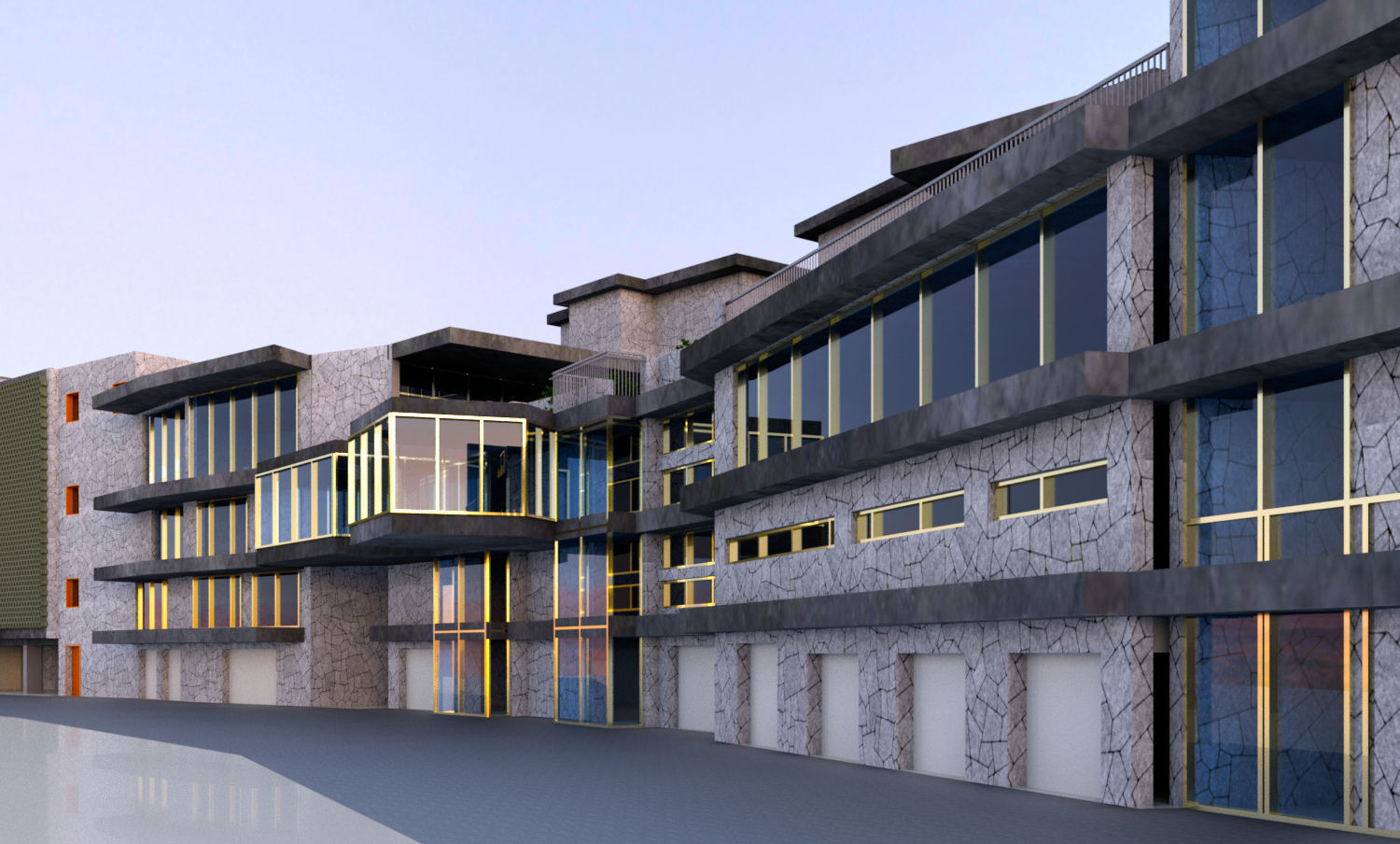 Revit renovated mixed use building as restaurant 2016 3D model_3