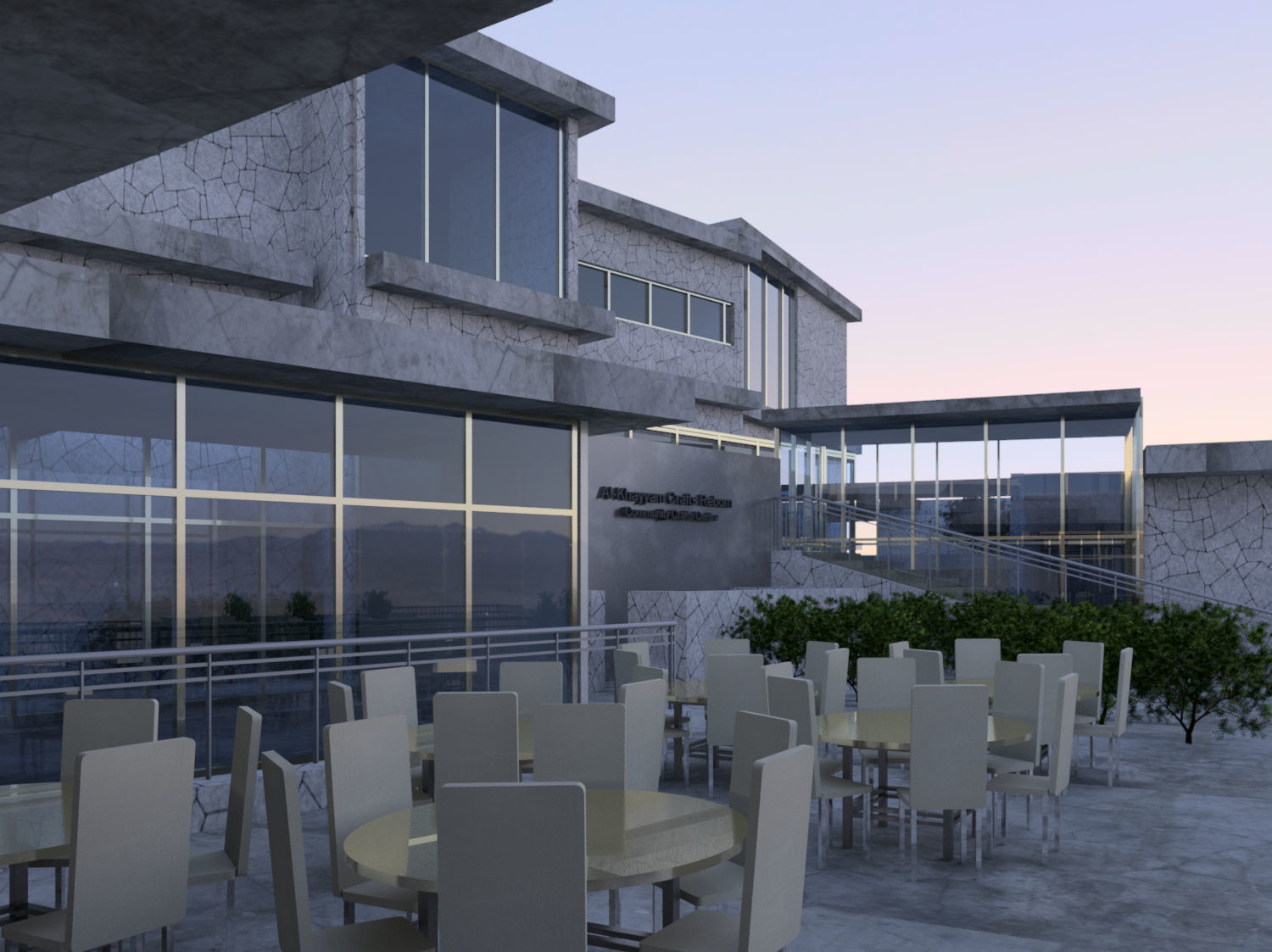 Revit renovated mixed use building as restaurant 2016 3D model_2