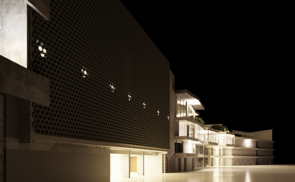 Revit renovated mixed use building as restaurant 2016 3D model_1