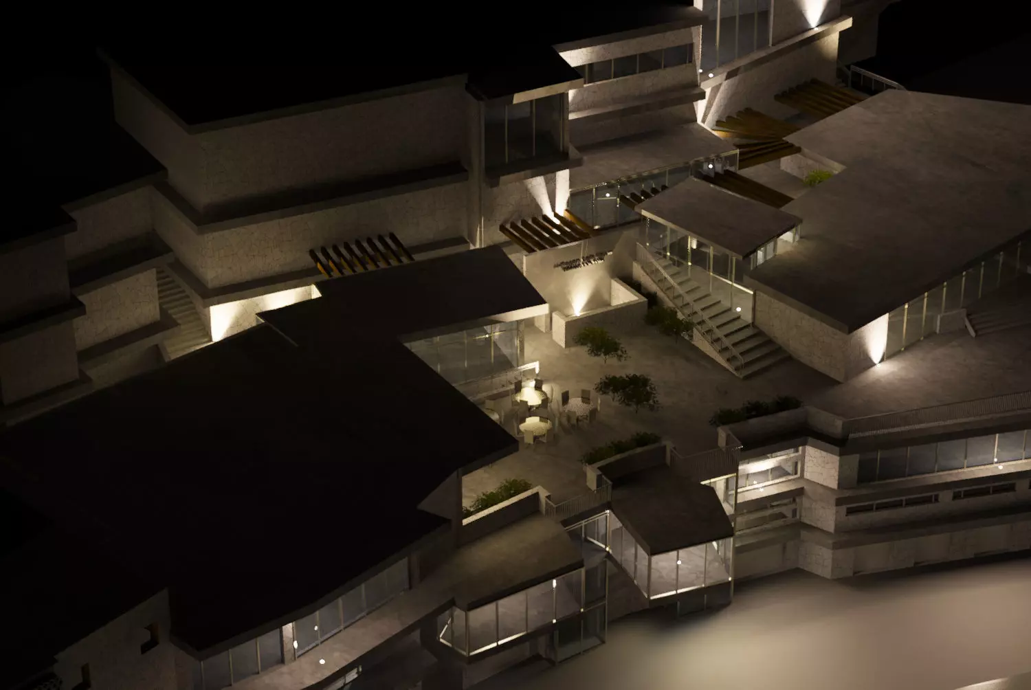 Revit renovated mixed use building as restaurant 2016 3D model_0