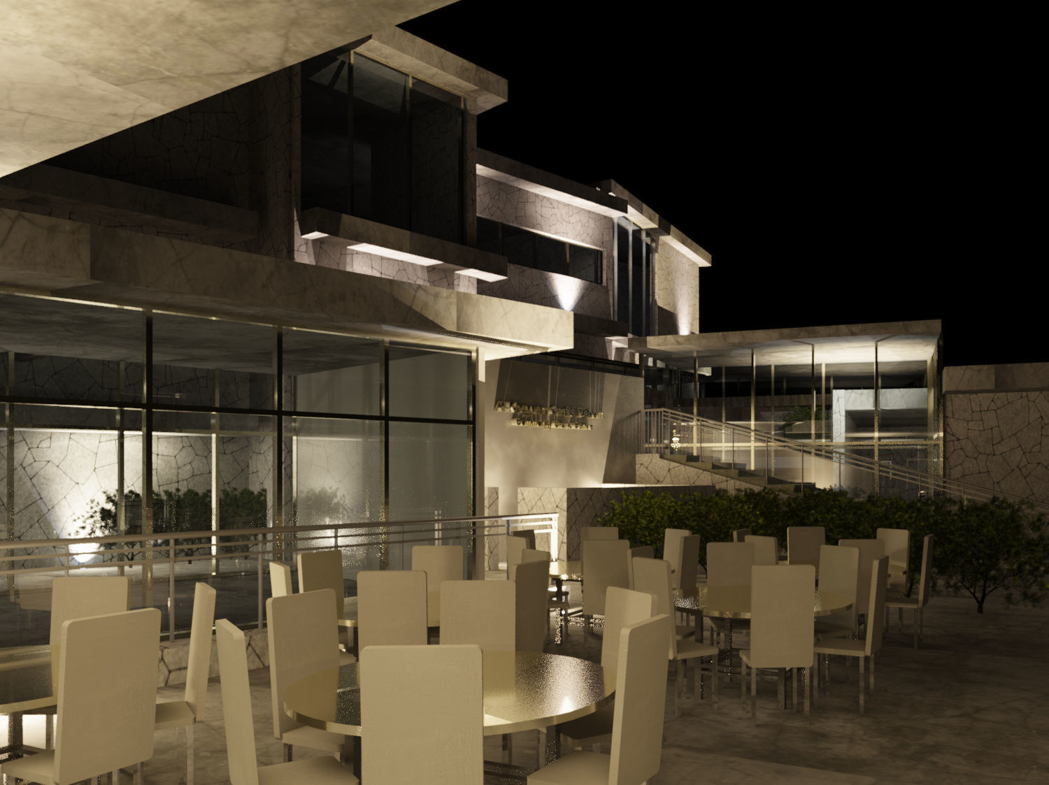 Revit renovated mixed use building as restaurant 2016 3D model_7