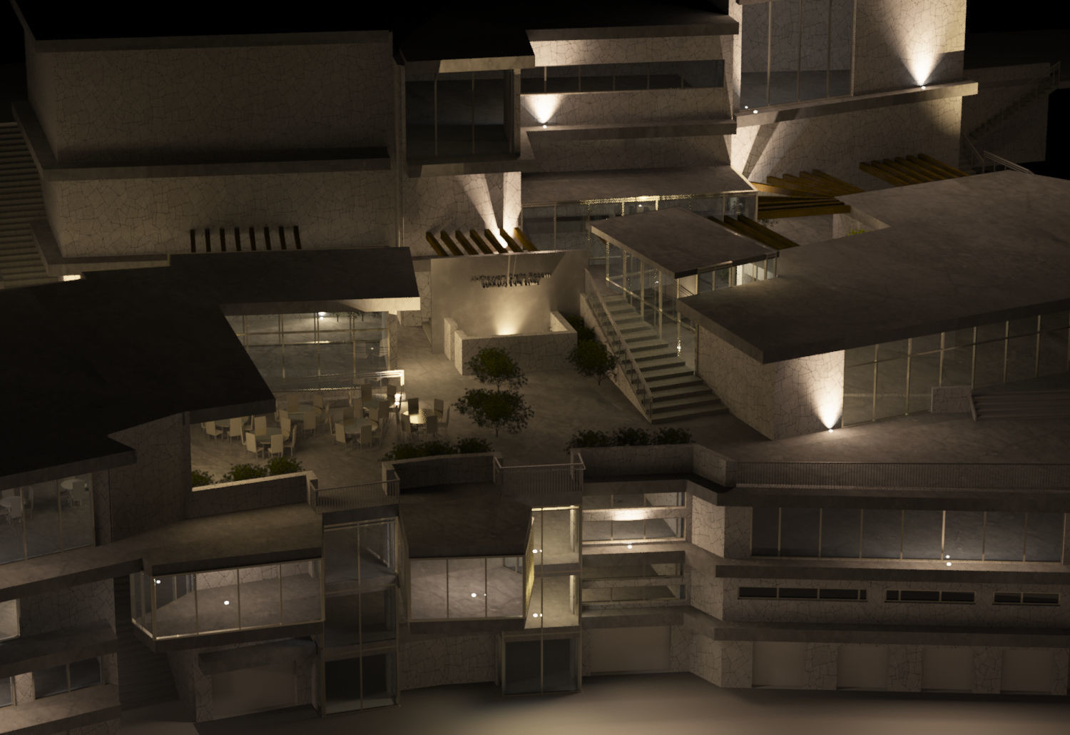 Revit renovated mixed use building as restaurant 2016 3D model_6