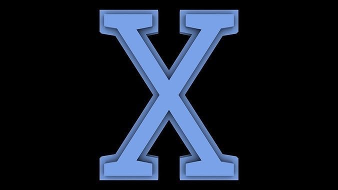 FONT-047 X Capital Free low-poly 3D model