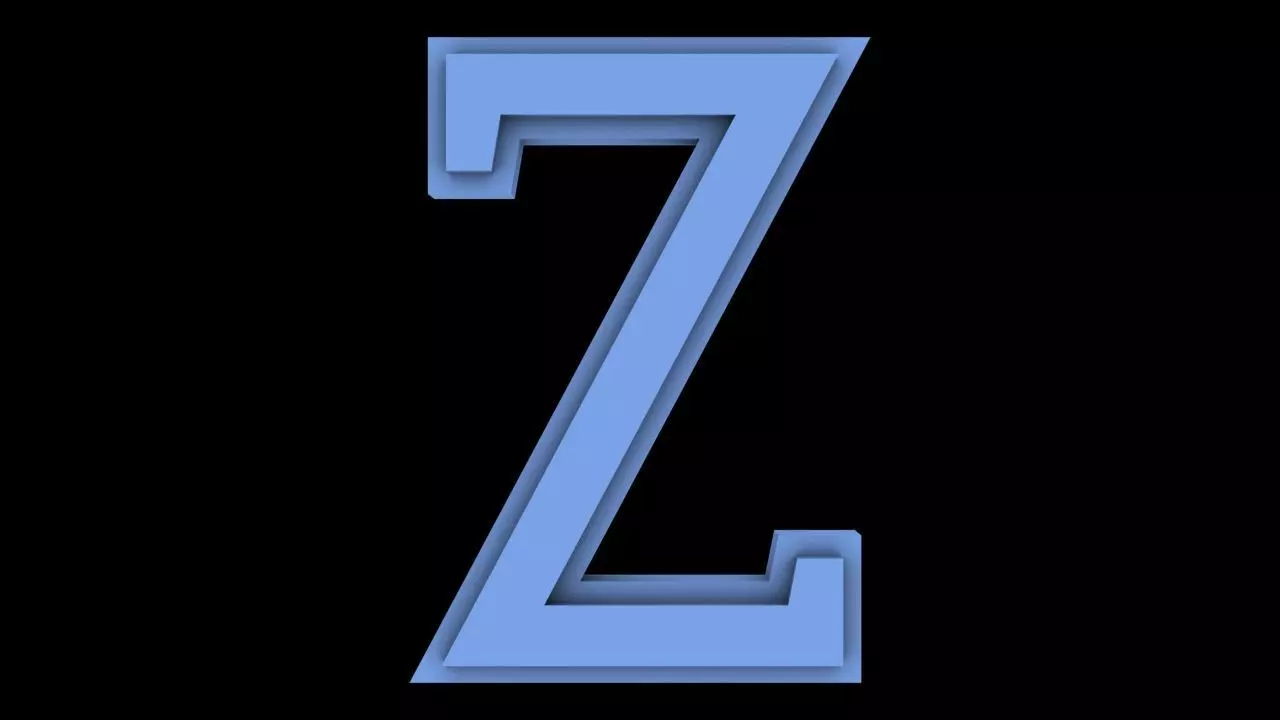 FONT-051 Z Capital Free low-poly 3D model