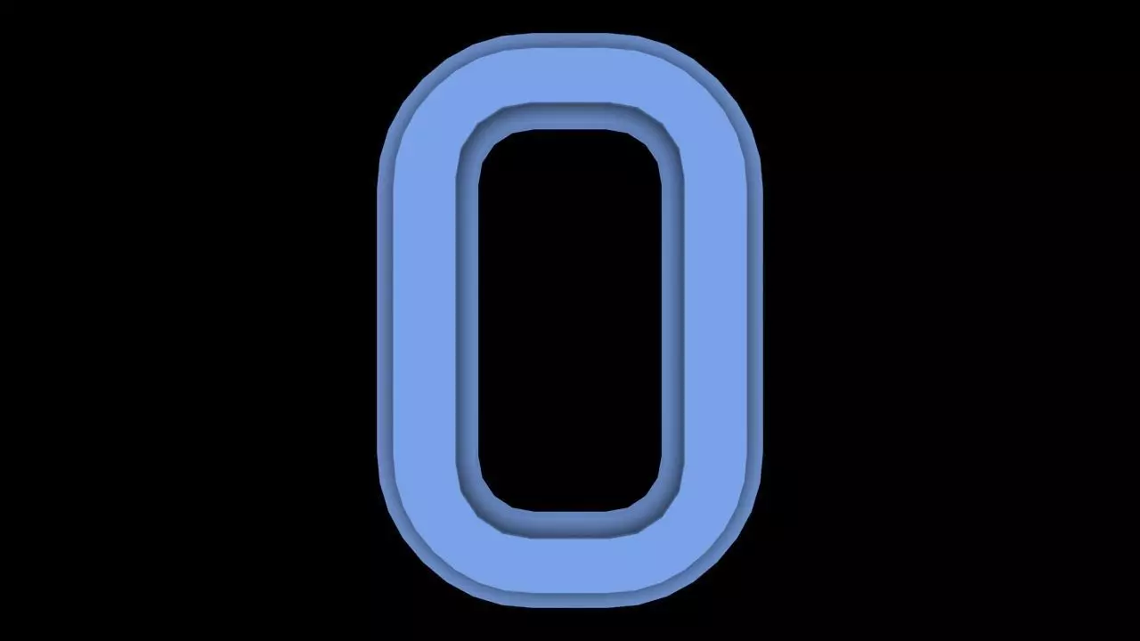 FONT-053 Number 0 Free low-poly 3D model