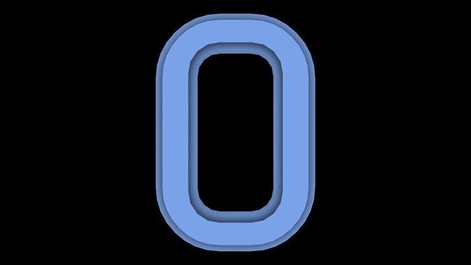 FONT-053 Number 0 Free low-poly 3D model