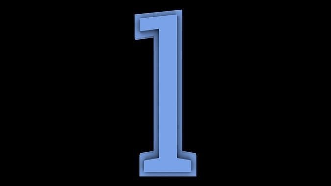 FONT-054 Number 1 Free low-poly 3D model