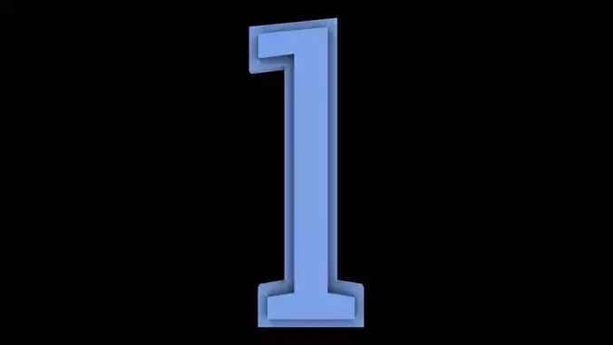 FONT-054 Number 1 Free low-poly 3D model