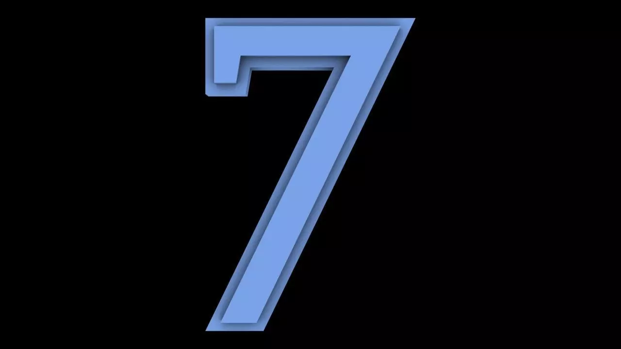 FONT-060 Number 7 Free low-poly 3D model