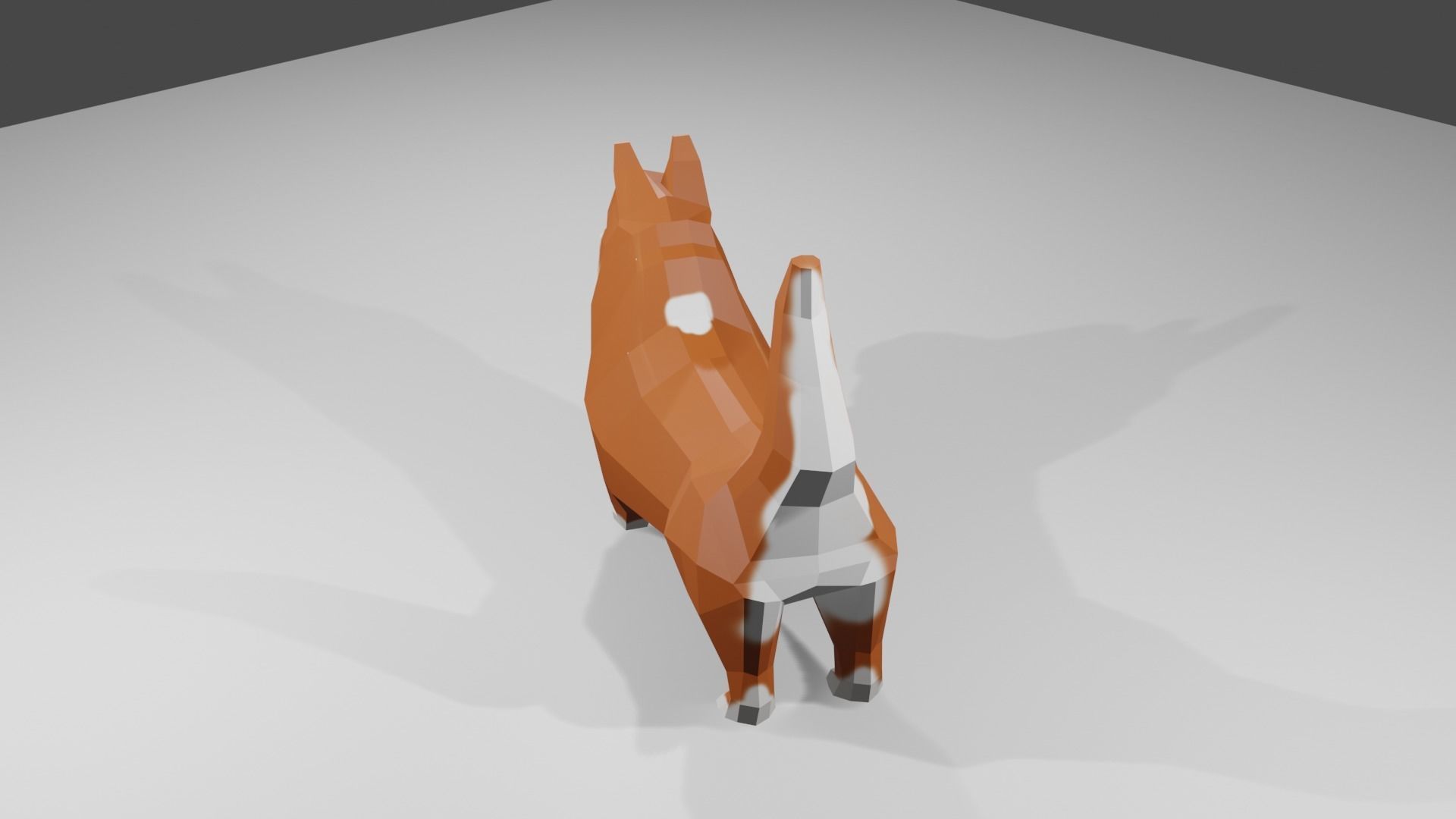 Korgy polygonal dog Low-poly 3D model_4