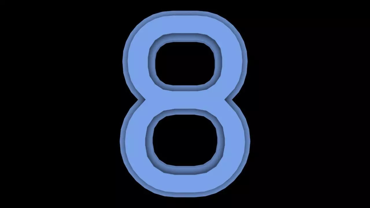 FONT-061 Number 8 Free low-poly 3D model