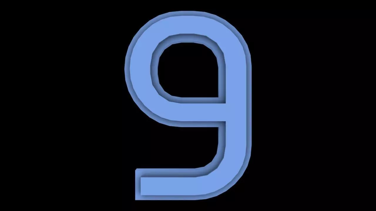 FONT-062 Number 9 Free low-poly 3D model