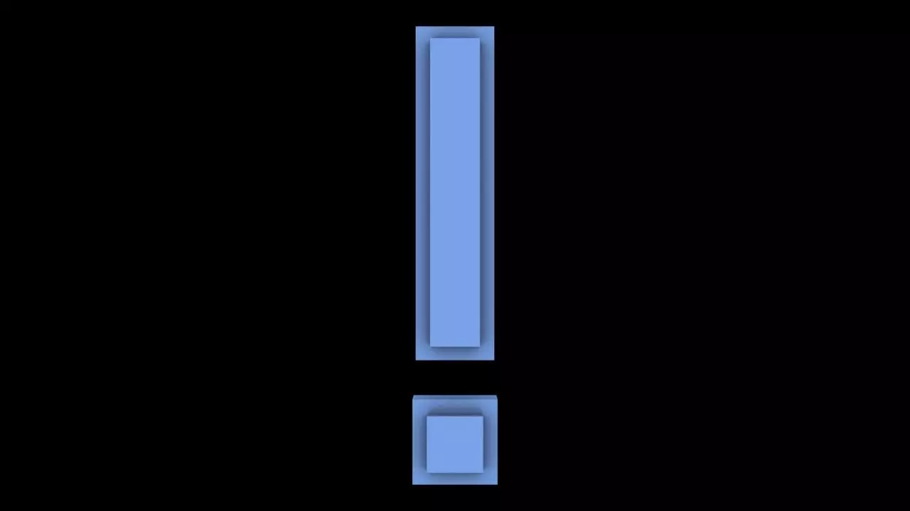 FONT-063 Exclamation Mark Free low-poly 3D model_0