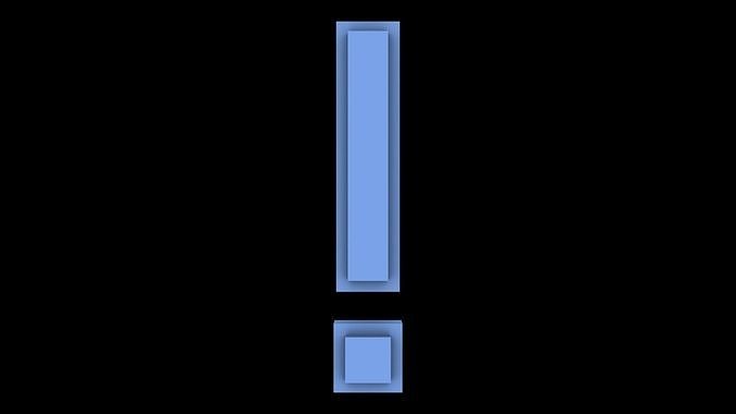 FONT-063 Exclamation Mark Free low-poly 3D model