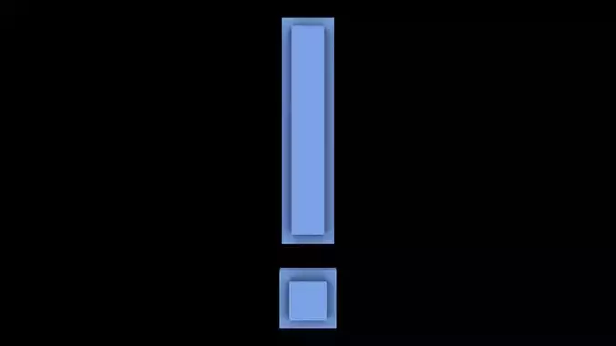 FONT-063 Exclamation Mark Free low-poly 3D model