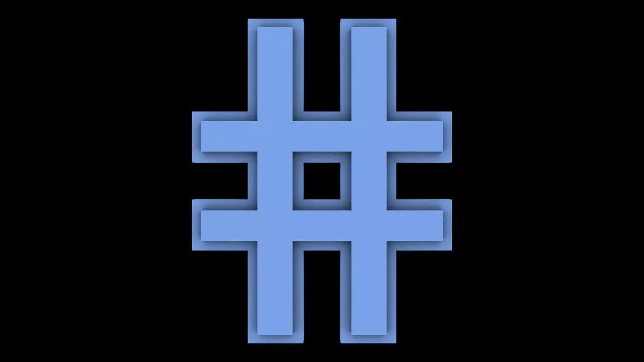 FONT-064 Hash Free low-poly 3D model