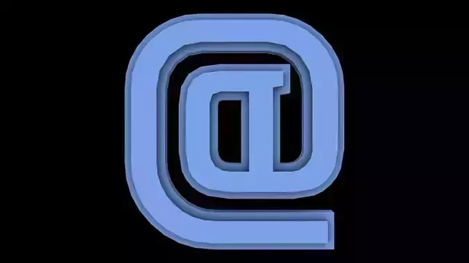 FONT-068 Commercial At Free low-poly 3D model