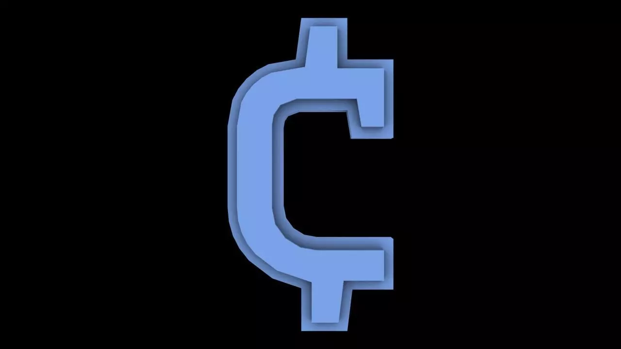 FONT-069 Cent Sign Free low-poly 3D model