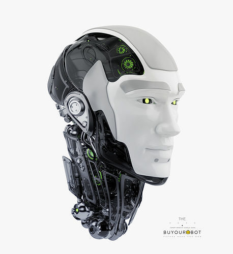Cyborg head II 3d model 3D model