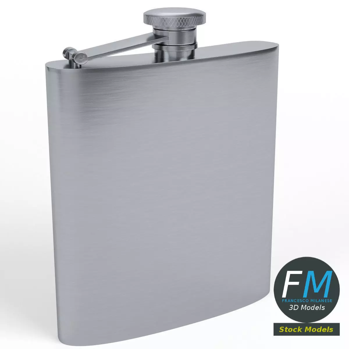 Hip flask 3D model_0