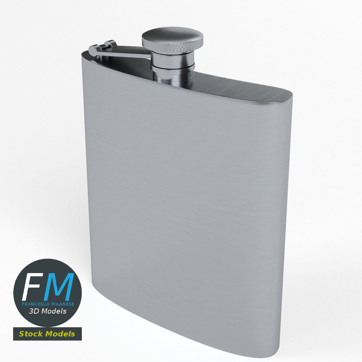 Hip flask 3D model_2