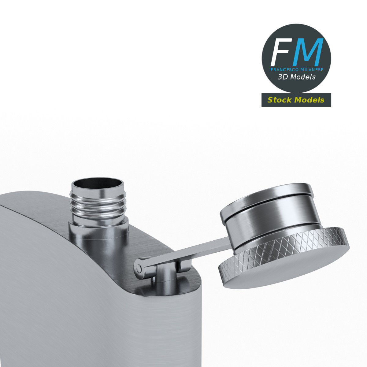 Hip flask 3D model_4