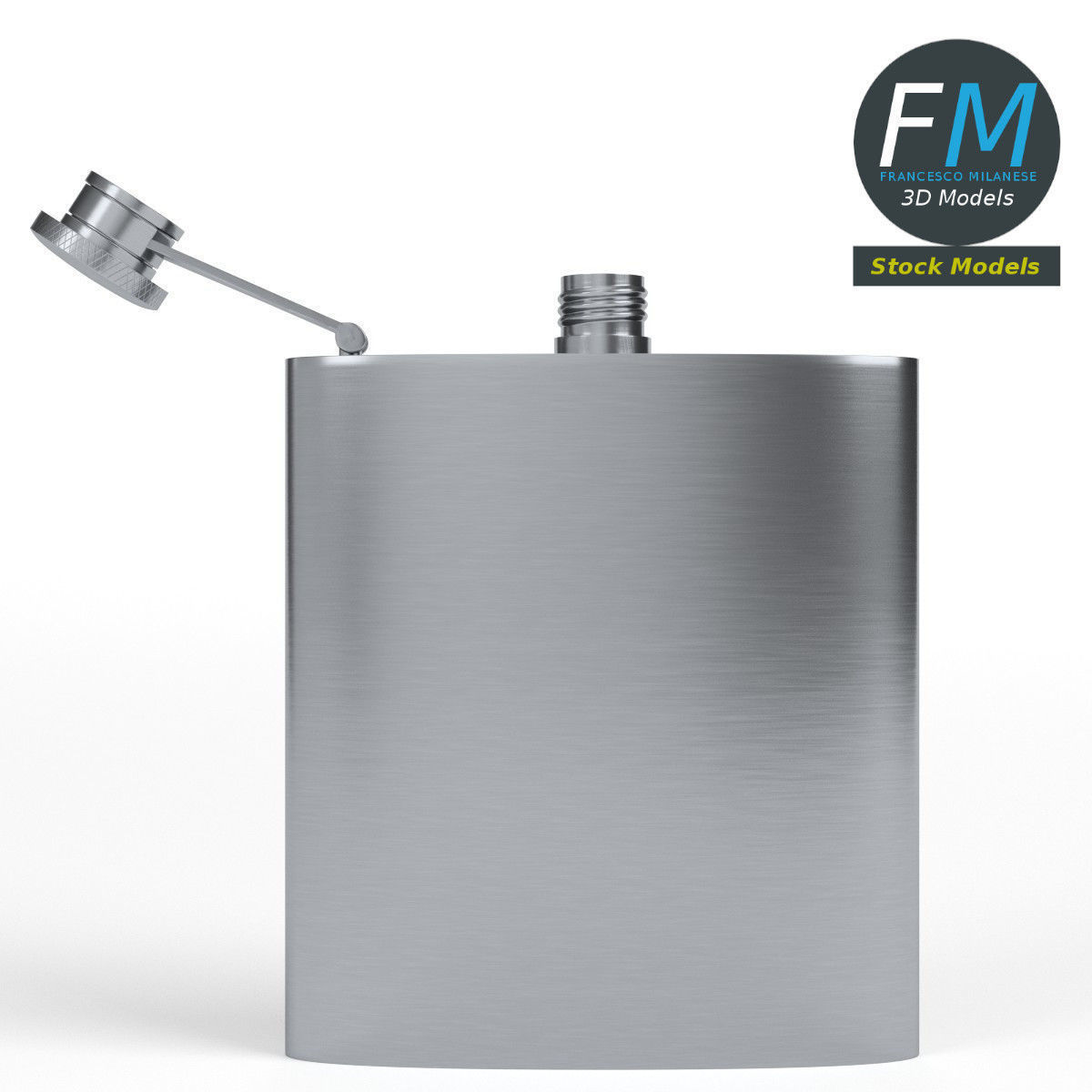 Hip flask 3D model_3