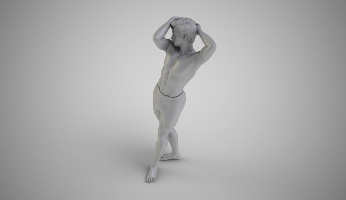 Boy Washes His Head Shampoo 3D print model_5