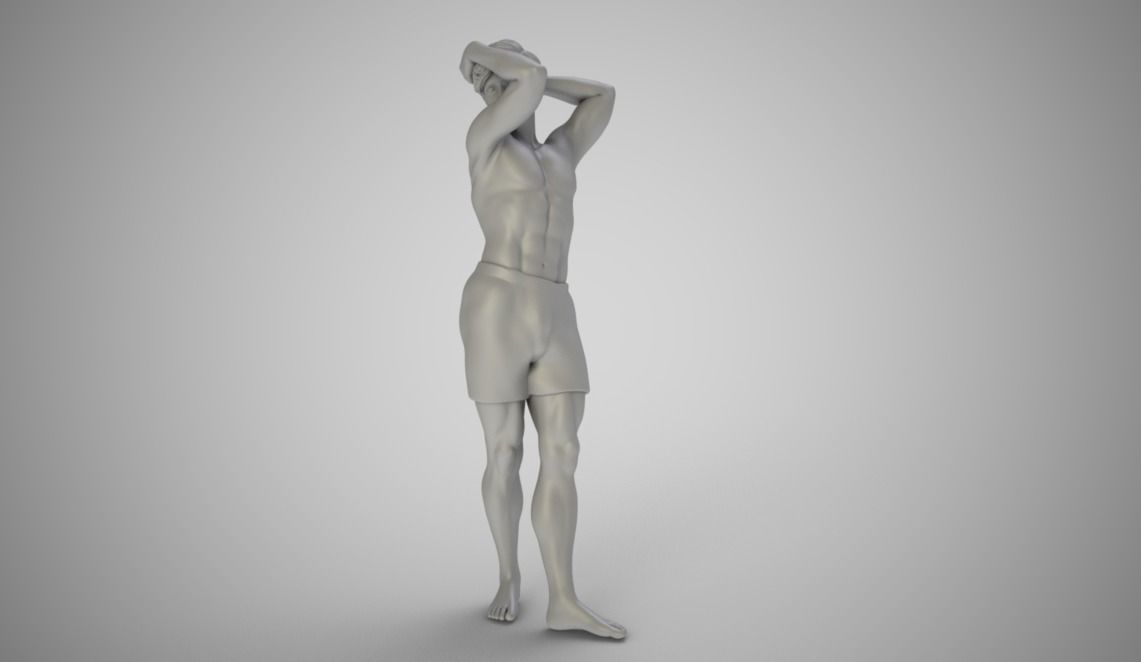 Boy Washes His Head Shampoo 3D print model_1