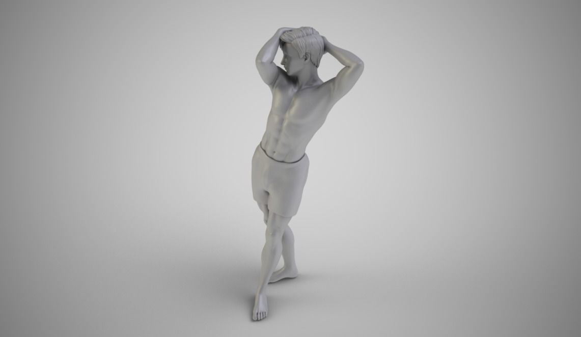 Boy Washes His Head Shampoo 3D print model_3