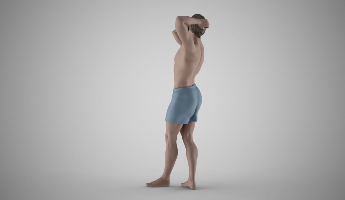 Boy Washes His Head Shampoo 3D print model_7