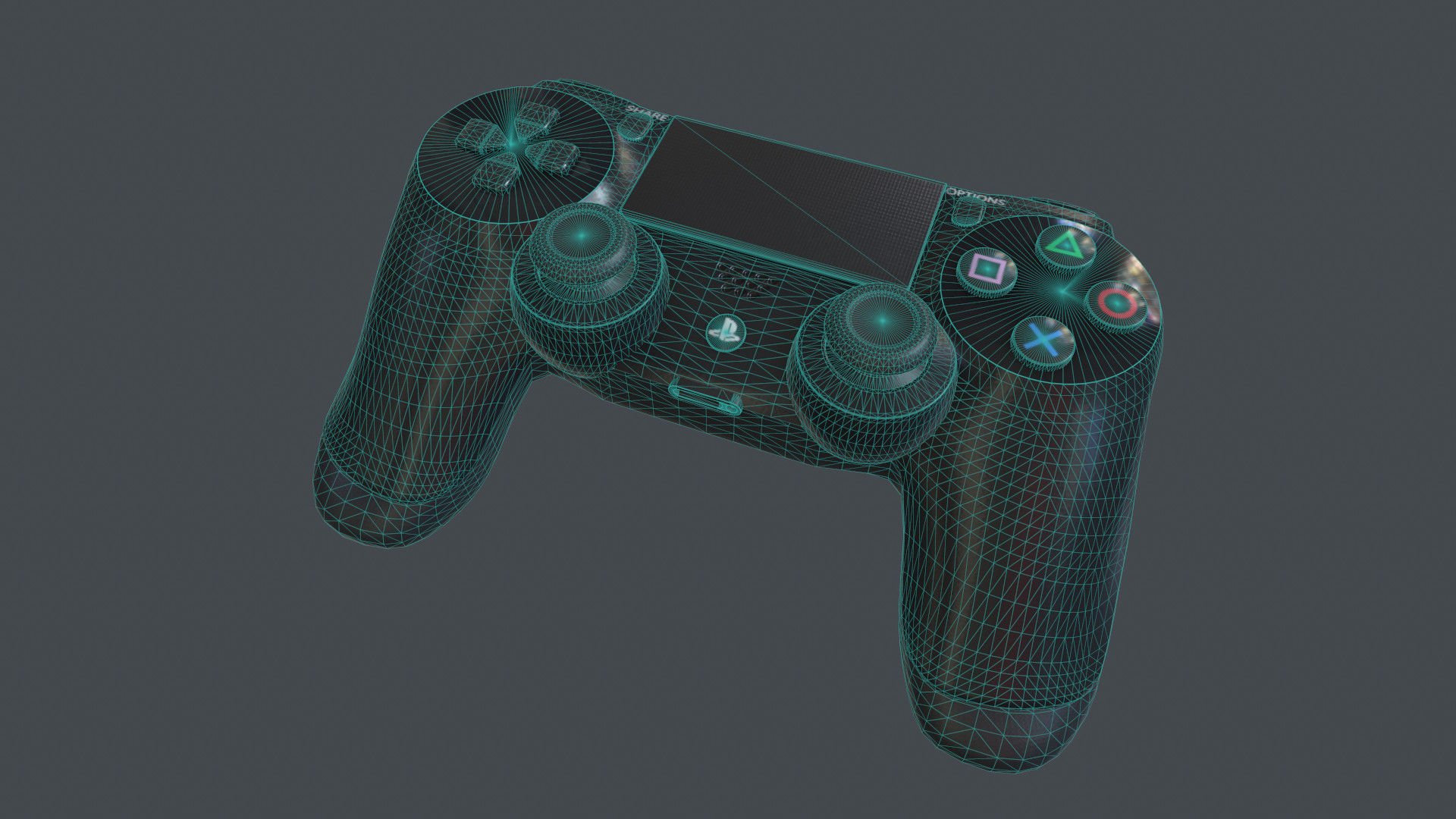PS4 Controller Low-poly 3D model_4