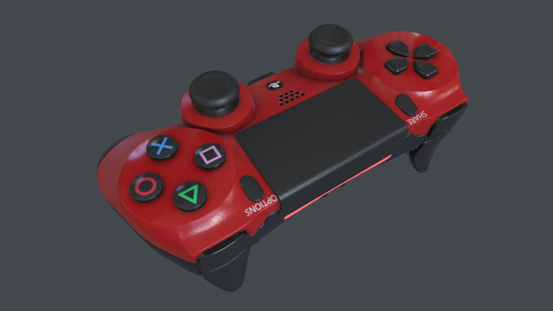 PS4 Controller Low-poly 3D model_1