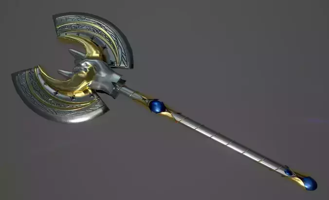 Elven Axe  Low-poly 3D model
