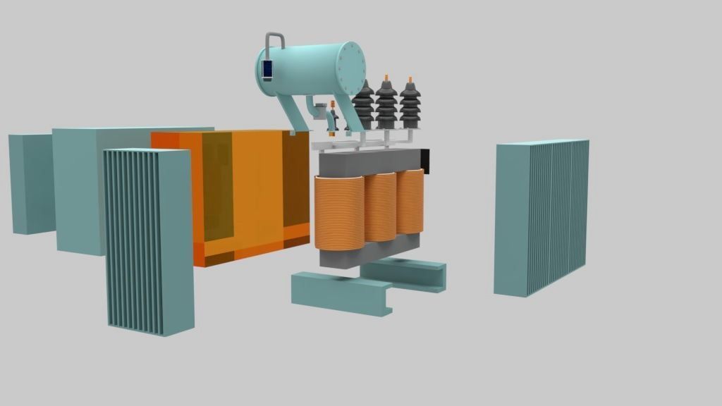 Electrical Power Transformer - Electrical Engineering 3D model_11