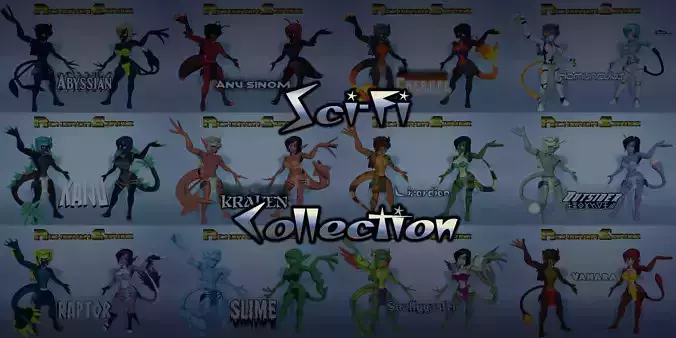 Acheron Series Sci-Fi Races 3D Model Collection