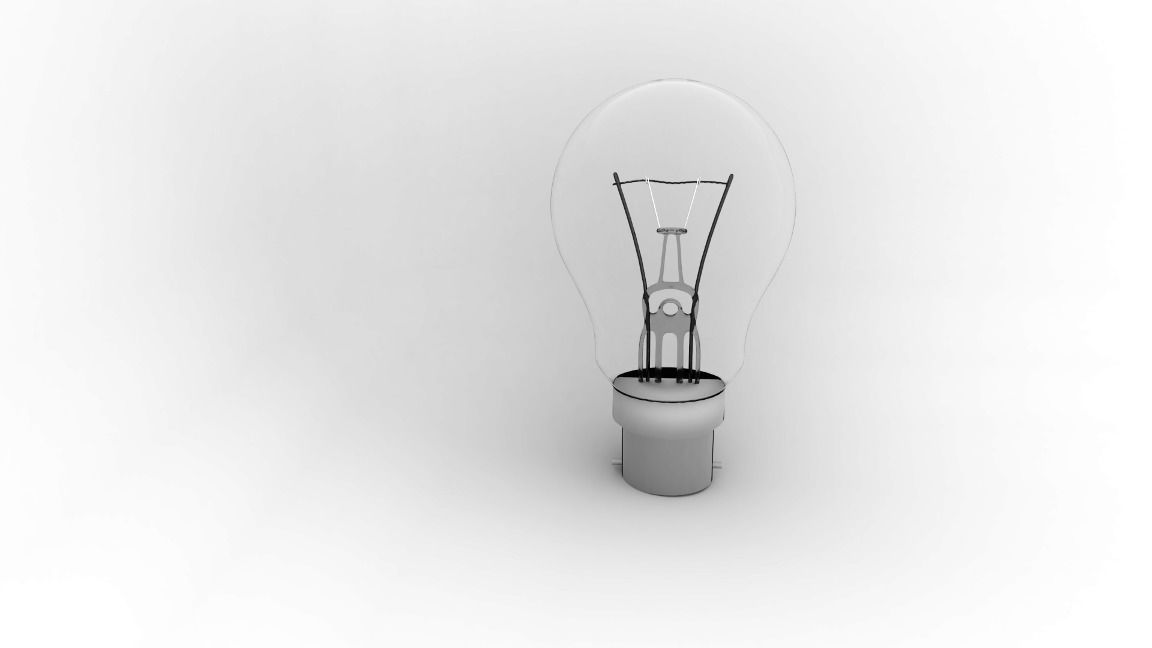 Incandescent Light Bulb With Filament Glow Low-poly 3D model_5