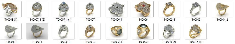 Collection 3d Ring Jewellery Models bulk 3D print model_3