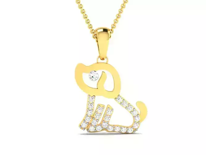 Cute Dog pendant 3dm render detail 3D print model