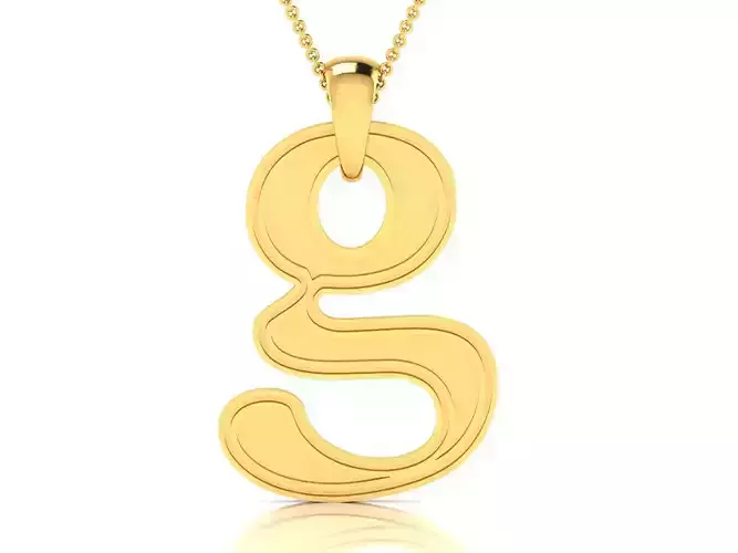 Alphabet-g pendant 3dm render detail