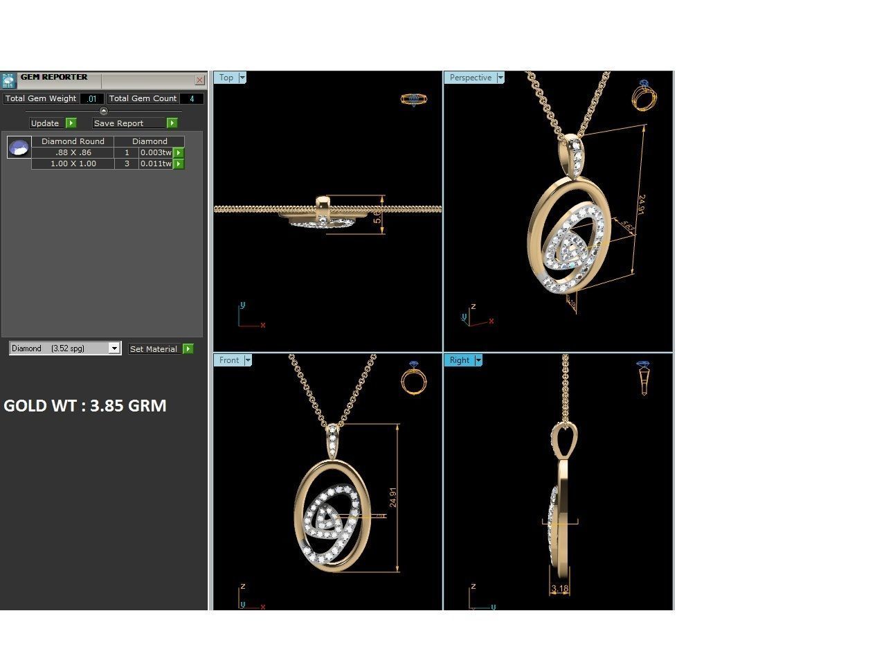 Women pendant 3dm render detail 3D print model_3