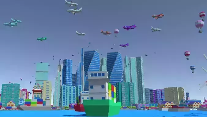 Low Poly Cartoon Full City