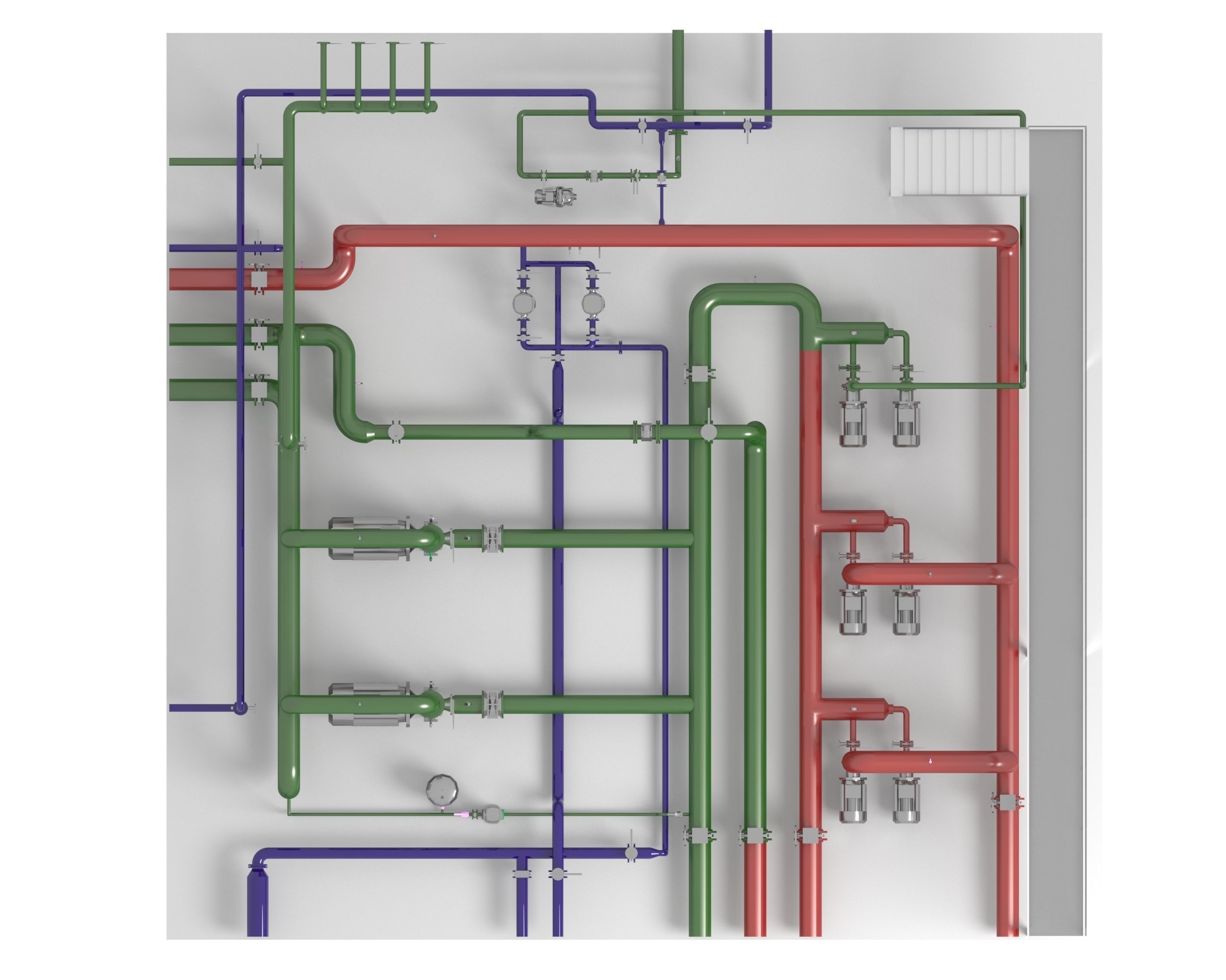 Industrial boiler room 3D model_8