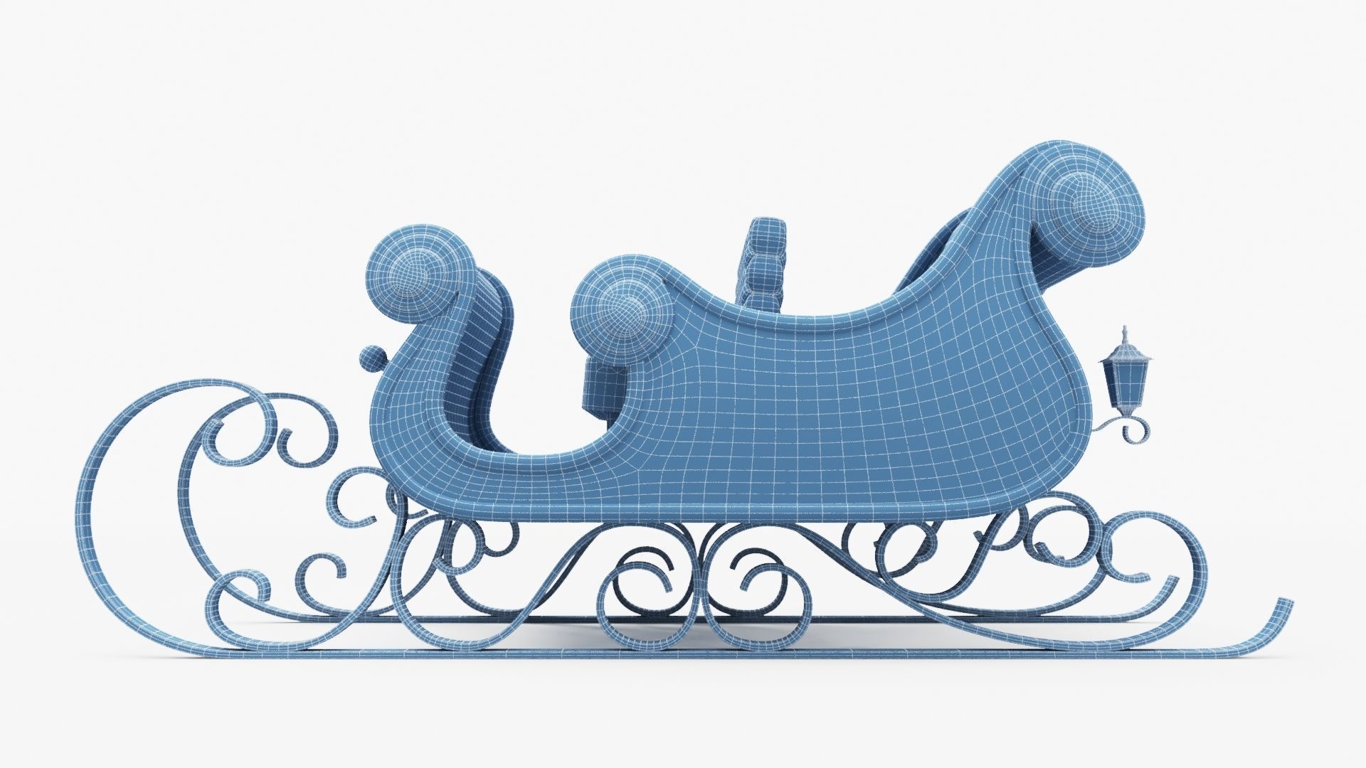 Santa Claus Sleigh Low-poly 3D model_15