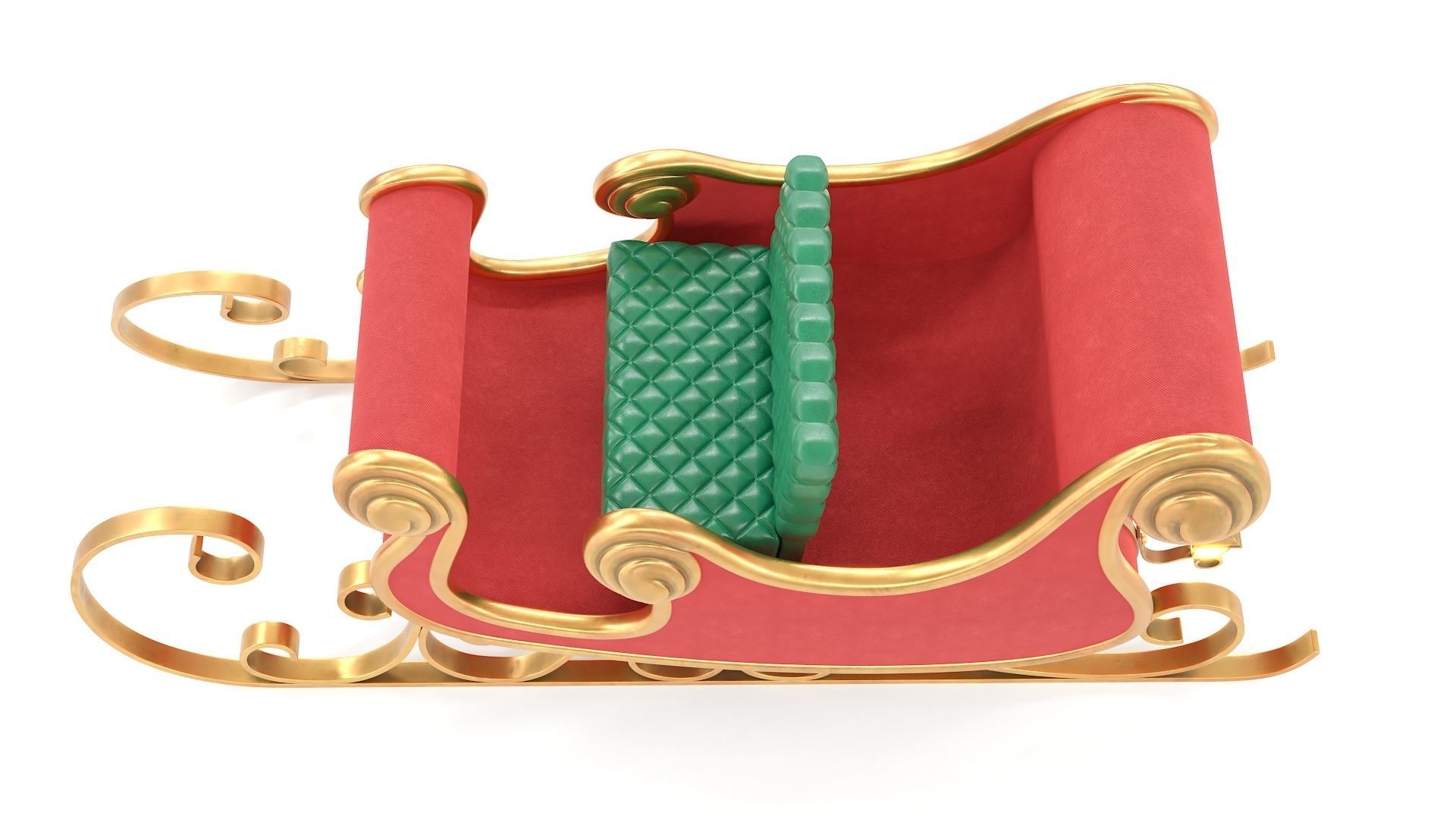 Santa Claus Sleigh Low-poly 3D model_6