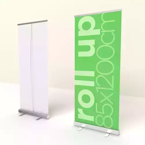 Roll Up Banner Marketing Branding Sales Low poly 3d model