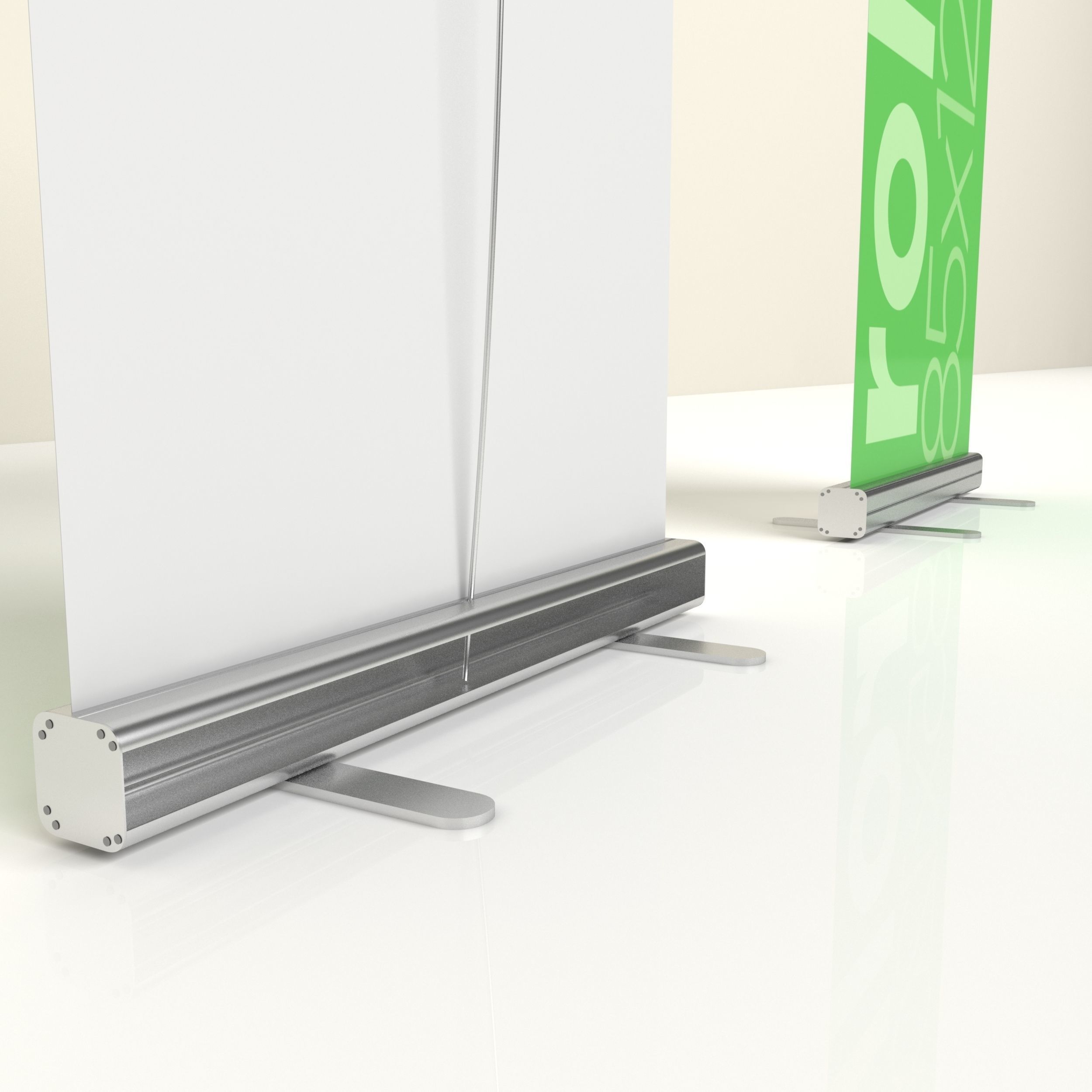 Roll Up Banner Marketing Branding Sales Low poly 3d model 3D model_1