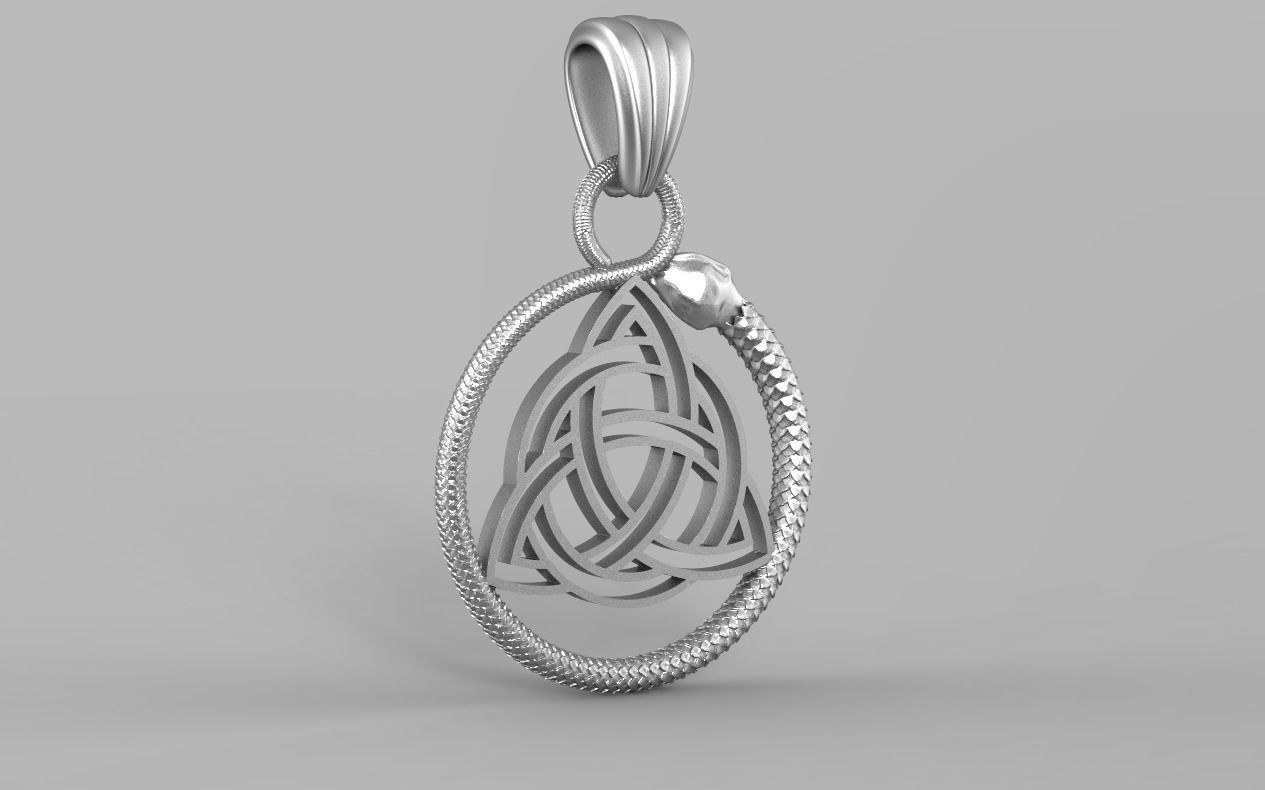 RUNIC PENDANT SNAKE 8 3D print model_4
